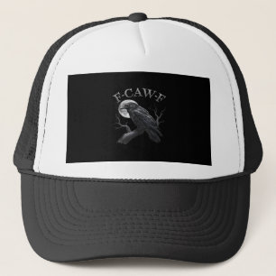 Crow F-Caw-F Funny Bird Moon Gothic Adult Humour C Trucker Hat