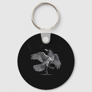 Crow, F-Caw-F Funny Bird Moon Gothic Adult Humour Keychain