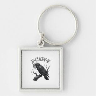 Crow, F-Caw-F Funny Bird Moon Gothic Adult Humour Keychain