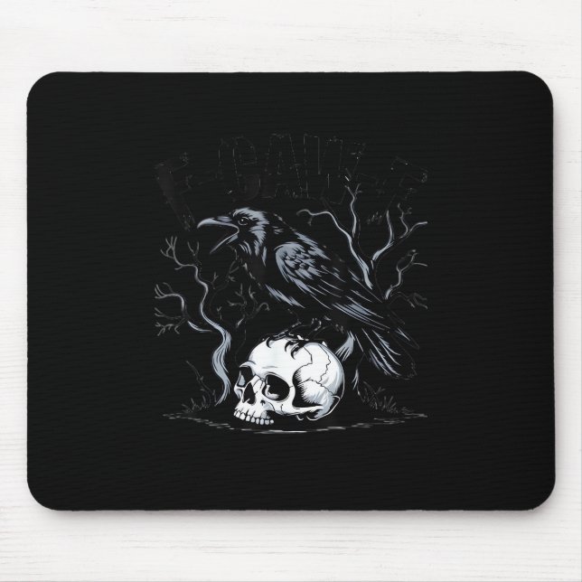 Crow, F-Caw-F Funny Bird Moon Gothic Adult Humour Mouse Pad (Front)