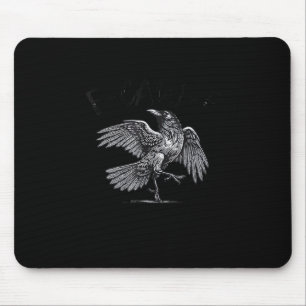 Crow, F-Caw-F Funny Bird Moon Gothic Adult Humour  Mouse Pad