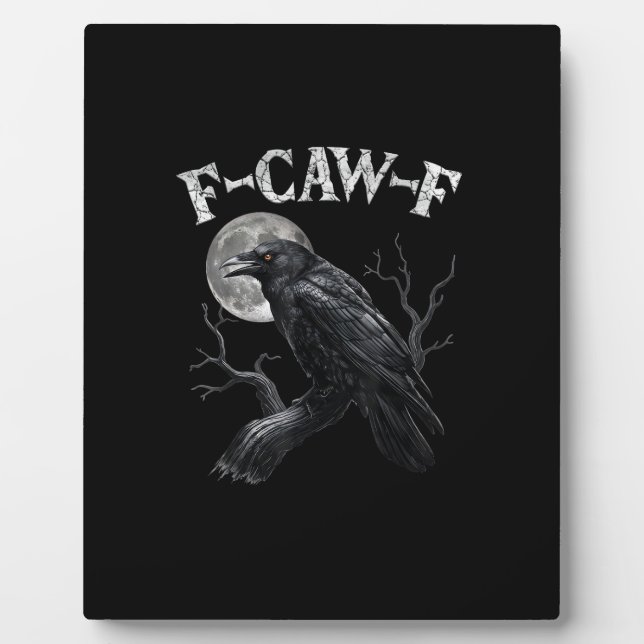 Crow F-Caw-F Funny Bird Moon Gothic Adult Humour V Plaque (Front)