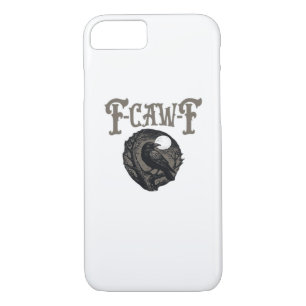 Crow, F-Caw-F Funny Bird Moon Gothic Retro Graphic Case-Mate iPhone Case