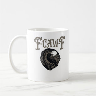 Crow, F-Caw-F Funny Bird Moon Gothic Retro Graphic Coffee Mug