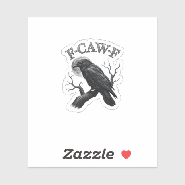 Crow, F-Caw-F Funny Bird Moon Gothic Tri-Blend Cre (Sheet)