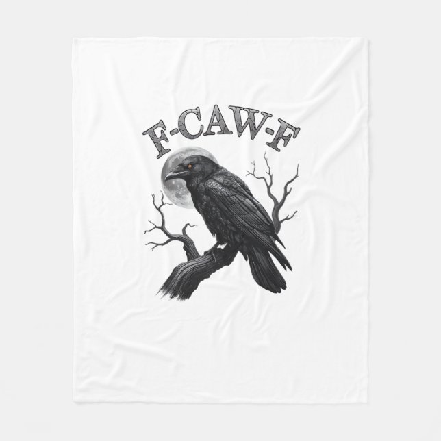 Crow, F-Caw-F Funny Bird Moon Gothic Tri-Blend Cre Fleece Blanket (Front)