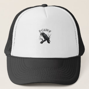 Crow, F-Caw-F Funny Bird Moon Gothic Tri-Blend Cre Trucker Hat
