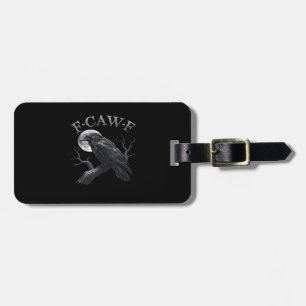 Crow F-Caw-F Funny Bird Moon Retro Classic Luggage Tag