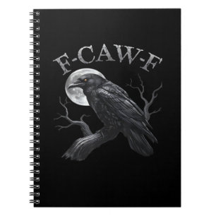 Crow F-Caw-F Funny Bird Moon Retro Classic Notebook
