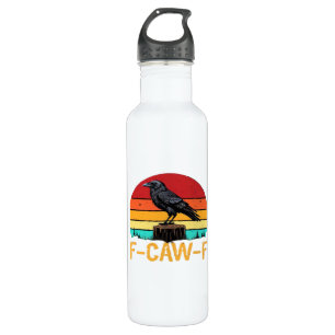Crow, F-Caw-F Funny Bird Retro Classic 710 Ml Water Bottle