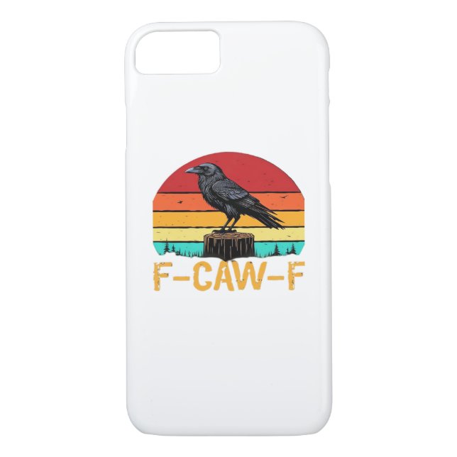 Crow, F-Caw-F Funny Bird Retro Classic Case-Mate iPhone Case (Back)