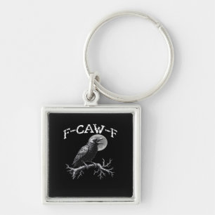 Crow F-Caw-F Funny Bird Retro Classic Keychain