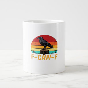 Crow, F-Caw-F Funny Bird Retro Classic Large Coffee Mug