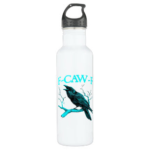 Crow F-Caw-F Funny Bird Retro Design Creative Styl 710 Ml Water Bottle