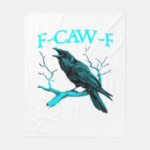 Crow F-Caw-F Funny Bird Retro Design Creative Styl Fleece Blanket