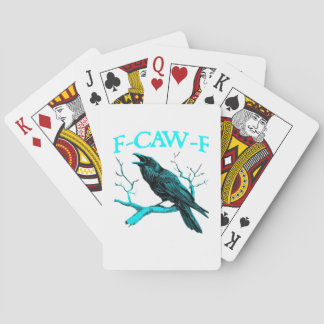Crow F-Caw-F Funny Bird Retro Design Creative Styl Playing Cards