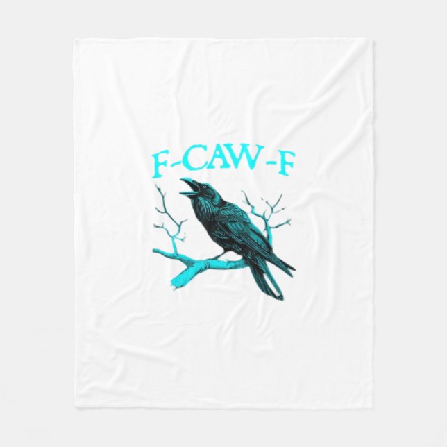Crow F-Caw-F Funny Bird Retro Fleece Blanket (Front)