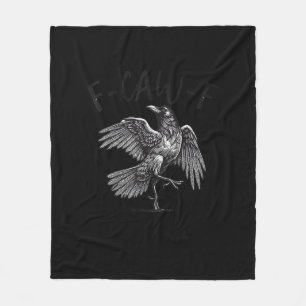 Crow, F-Caw-F Funny Bird Retro Graphic Fleece Blanket