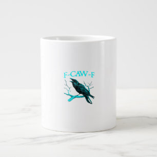 Crow F-Caw-F Funny Bird Retro Large Coffee Mug
