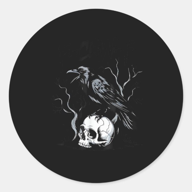 Crow F-Caw-F Funny Bird Saying Humour Meme Desin Classic Round Sticker (Front)