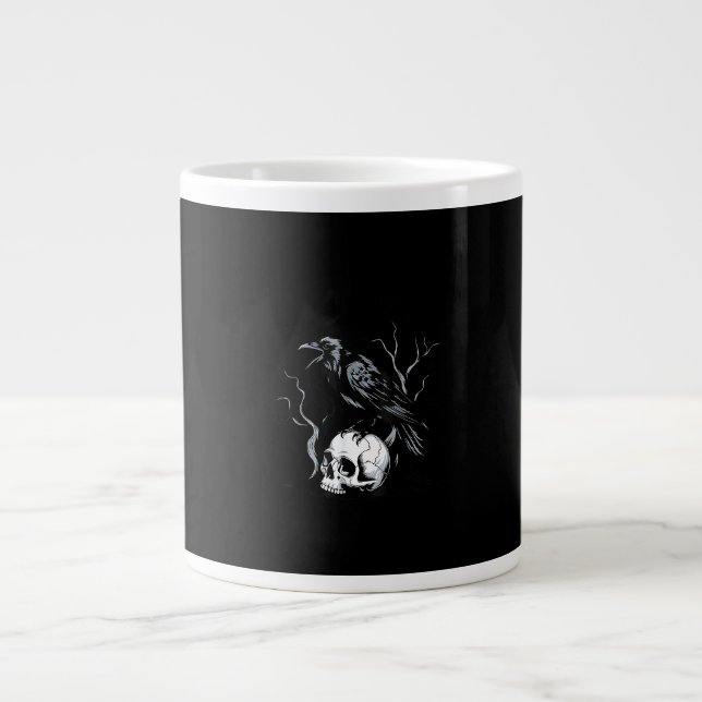 Crow F-Caw-F Funny Bird Saying Humour Meme Desin Large Coffee Mug (Front)