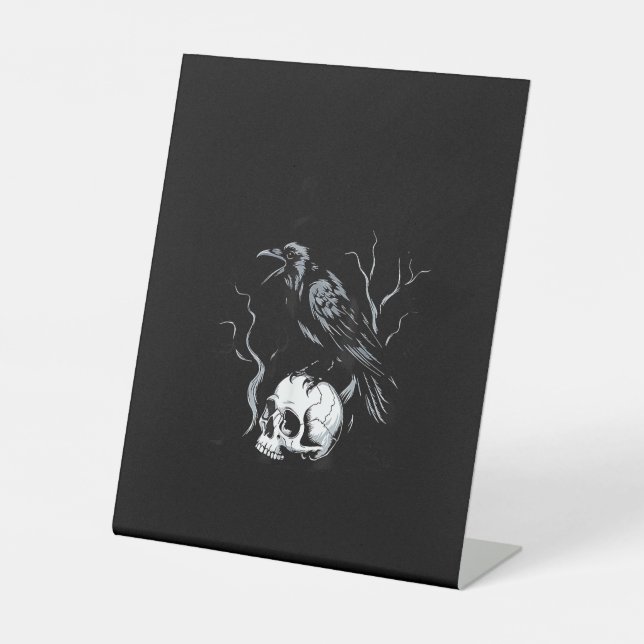 Crow F-Caw-F Funny Bird Saying Humour Meme Desin Pedestal Sign (Front)