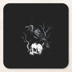 Crow F-Caw-F Funny Bird Saying Humour Meme Desin Square Paper Coaster