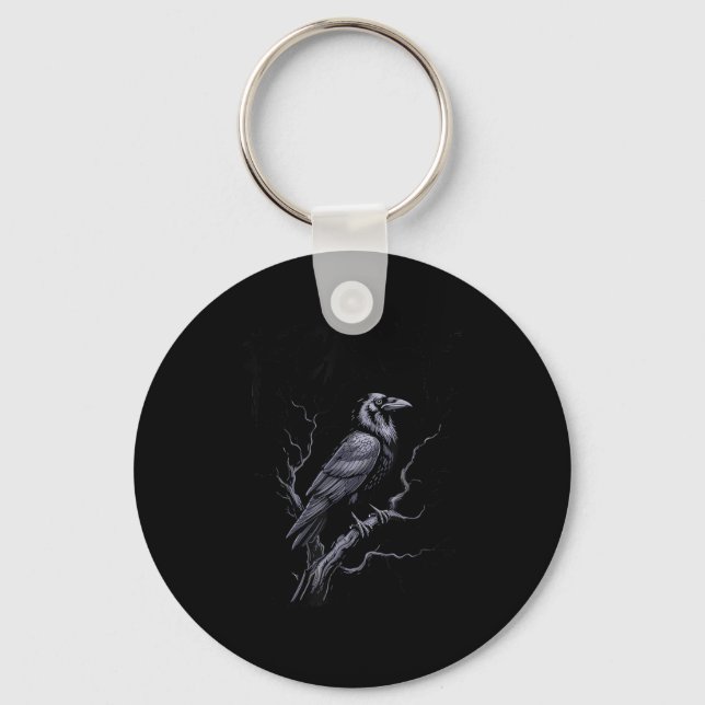 Crow F-Caw-F Funny Bird Saying Humour Meme Keychain (Front)