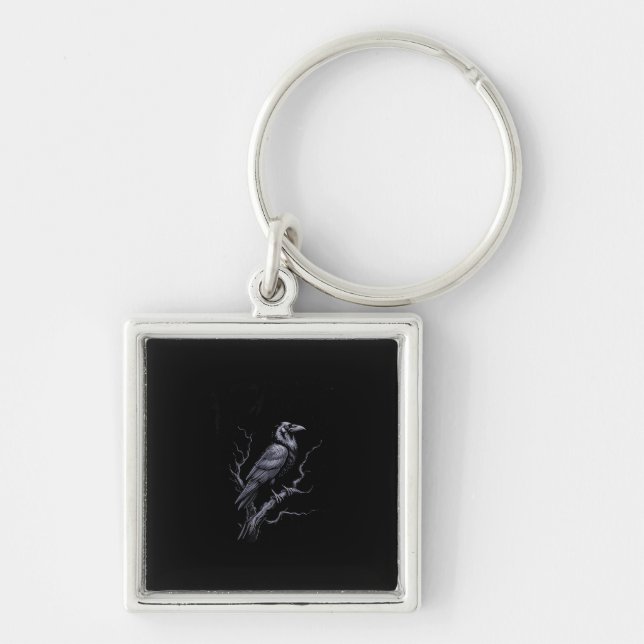 Crow F-Caw-F Funny Bird Saying Humour Meme Keychain (Front)