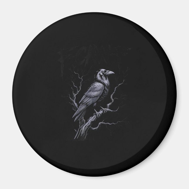 Crow F-Caw-F Funny Bird Saying Humour Meme Magnet (Front)