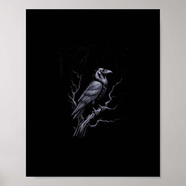 Crow F-Caw-F Funny Bird Saying Humour Meme Poster (Front)