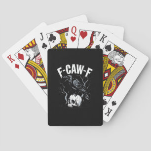 Crow F-Caw-F Funny Bird Skull Adult Humour Vintage Playing Cards