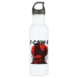 Crow F-Caw-F Funny Gothic Humor 710 Ml Water Bottle