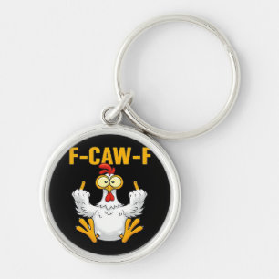 Crow F-Caw-F Funny Humour Gothic Keychain