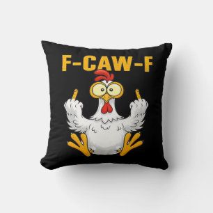 Crow F-Caw-F Funny Humour Gothic Throw Pillow
