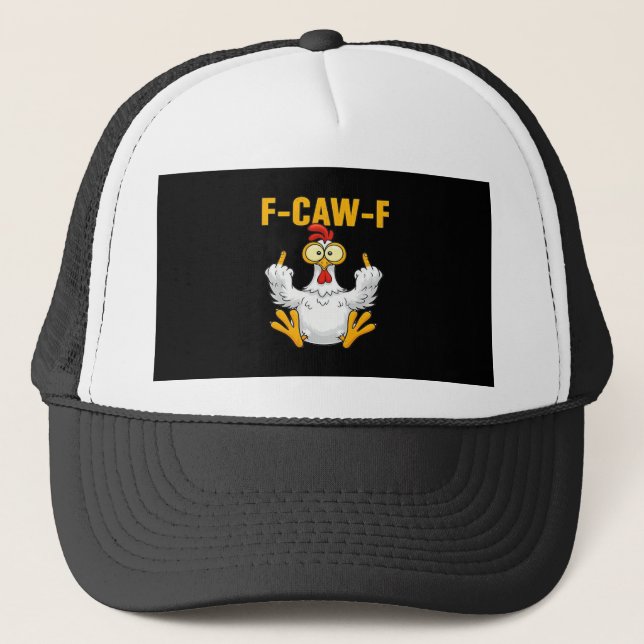 Crow F-Caw-F Funny Humour Gothic Trucker Hat (Front)