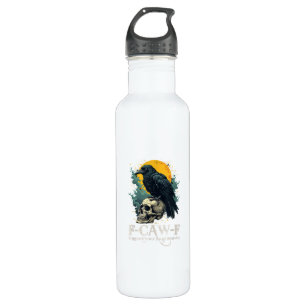 Crow F-Caw-F Funny Skull Moon Design 710 Ml Water Bottle