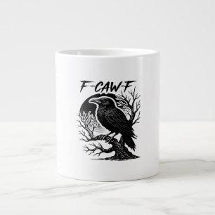 Crow F-Caw-F Gothic Humor Funny Large Coffee Mug