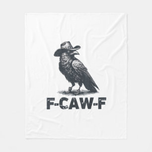Crow F-Caw-F Retro Crow Lover Fleece Blanket