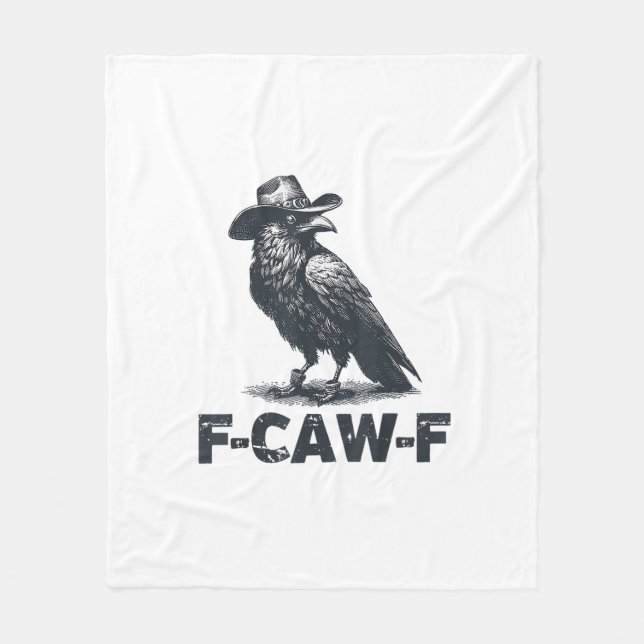 Crow F-Caw-F Retro Crow Lover Fleece Blanket (Front)