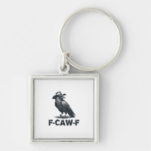 Crow F-Caw-F Retro Crow Lover Keychain