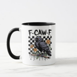 Crow Flowral, F-Caw-F Funny Bird FCAWF Moon Gothic Mug