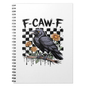 Crow Flowral, F-Caw-F Funny Bird FCAWF Moon Gothic Notebook