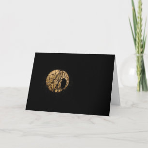 Crow & Full Moon (Composite) Greeting Card, Blank Card