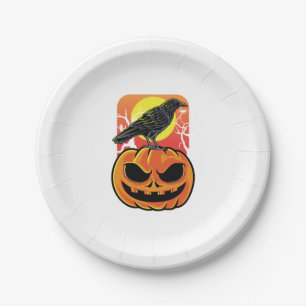Crow Halloween Bird Watcher Gift Paper Plate
