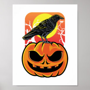 Crow Halloween Bird Watcher Gift Poster