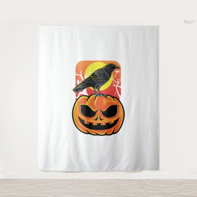 Crow Halloween Bird Watcher Gift Tapestry (Front)