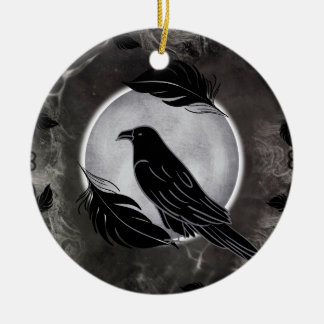 Crow Halloween Ceramic Ornament
