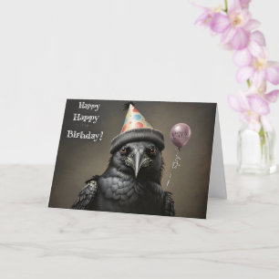 Crow happy birthday  card