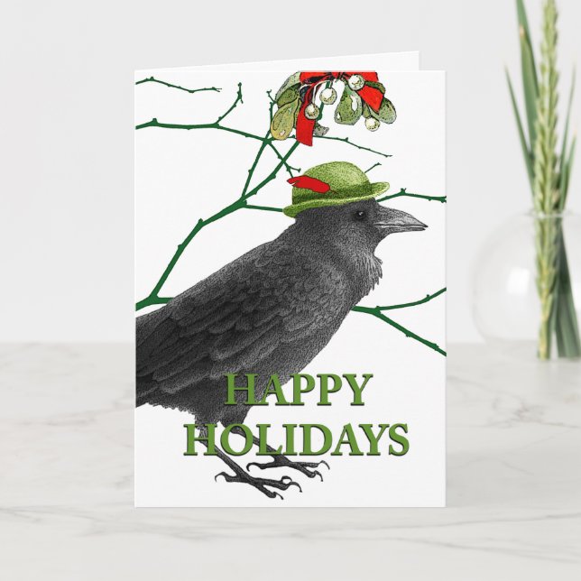 Crow Holiday Greeting Card (Front)
